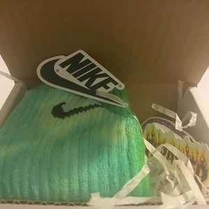 Nike tye dye socks green and yellow
